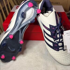 NIB Lotto Maestro 100 IV FG Soccer Cleats White/Navy Blue/Vivid Fuchsia